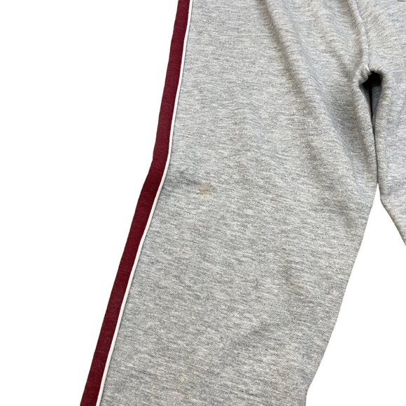 Vintage 70s Nike Gray‎ Burgundy Track Pants Women's Sz M Strips Embroidered Logo - Picture 8 of 9
